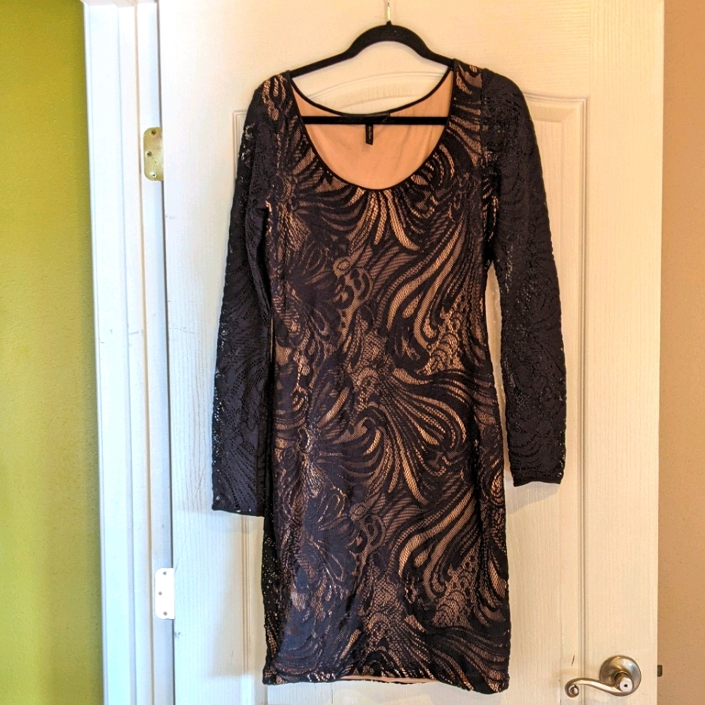 Black lace cocktail dress